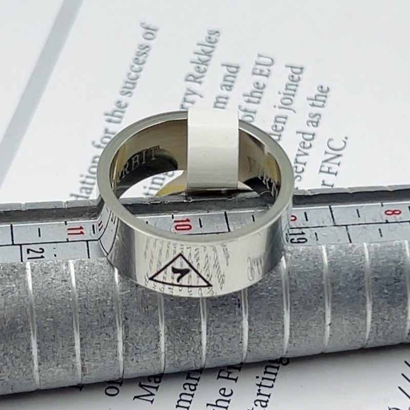 8Mm Stainless Steel Masonic Triangle Logo Men'S Ring Masonic Logo Corrosion Ring - Image 5